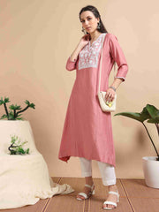 Pink Berlin Embroidered Anarkali Kurti
